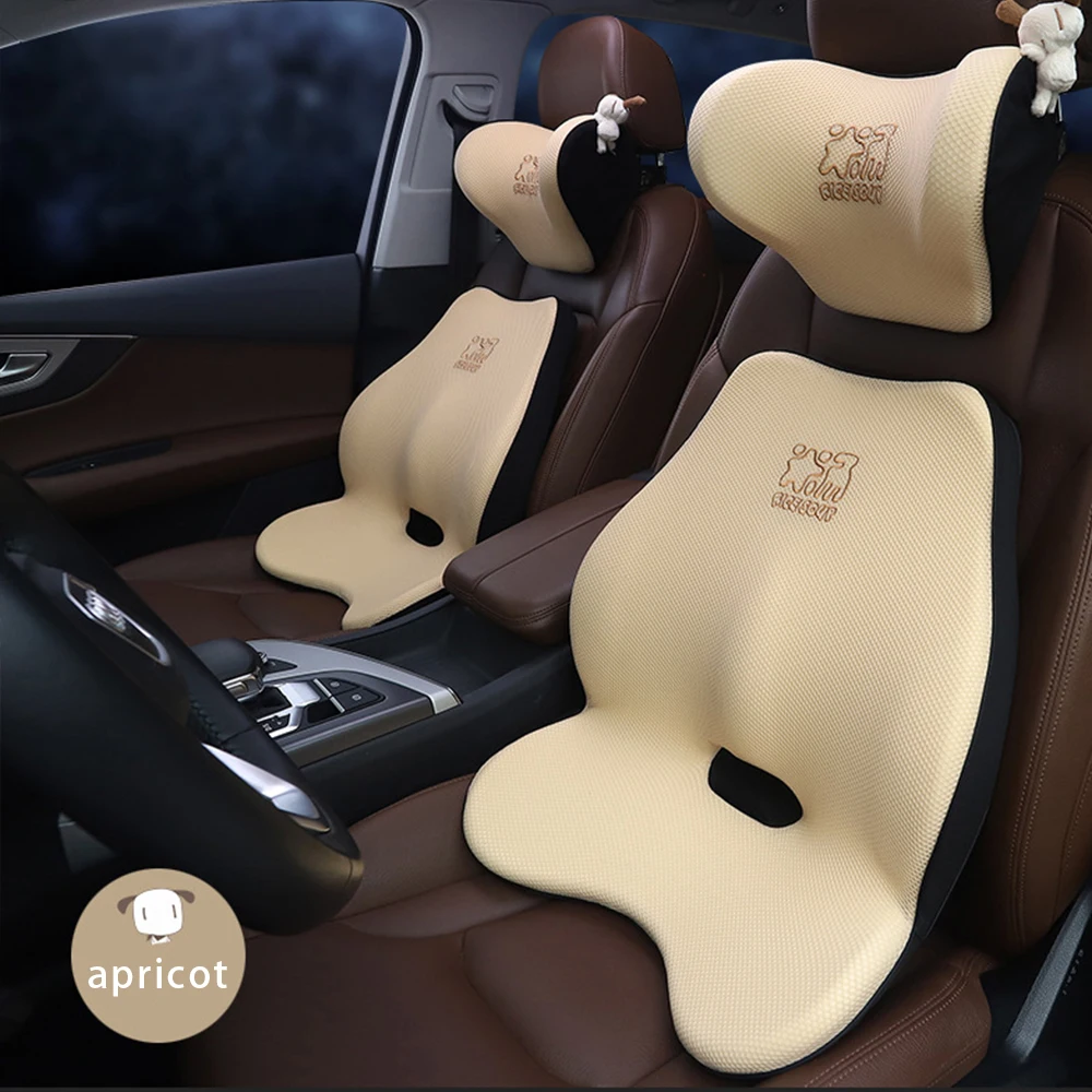 

Quality Car Headrest Neck Support Seat Breathable Guard Lumbar Pillow Auto Memory Cotton Protector Cushion Car Head Pillow