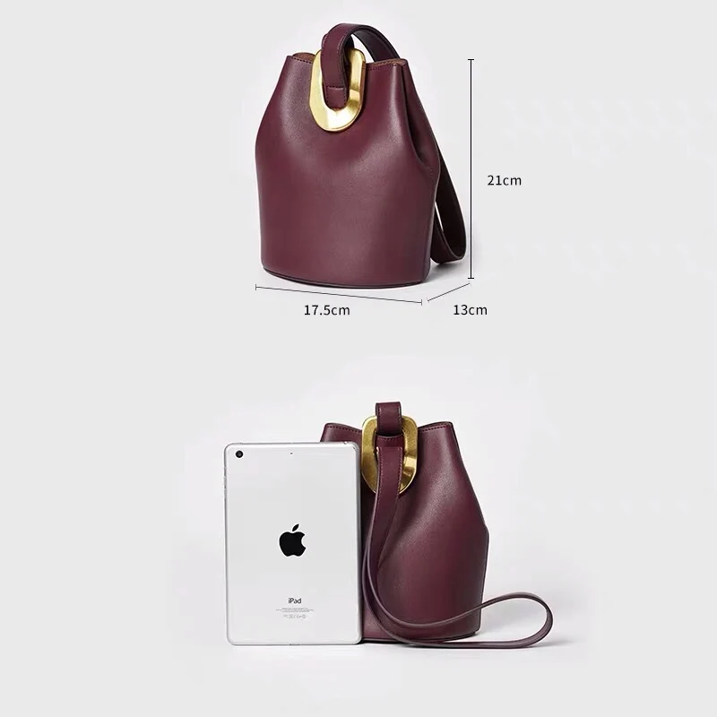 Сумка-мешок из натуральной кожи с ремешком на застежке | Багаж и сумки