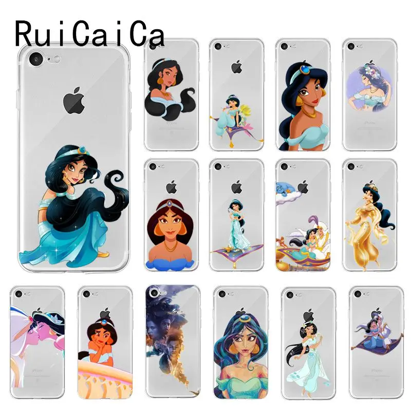RuiCaiCa Алладин Принцесса Жасмин ТПУ Мягкий силиконовый чехол для телефона iPhone 8 7 6 6S