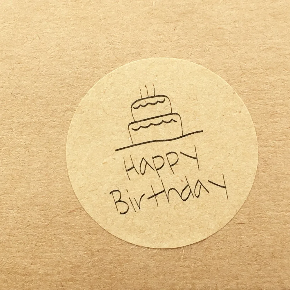 500 шт./лот милые детские наклейки сделай сам на день рождения из крафт-бумаги с