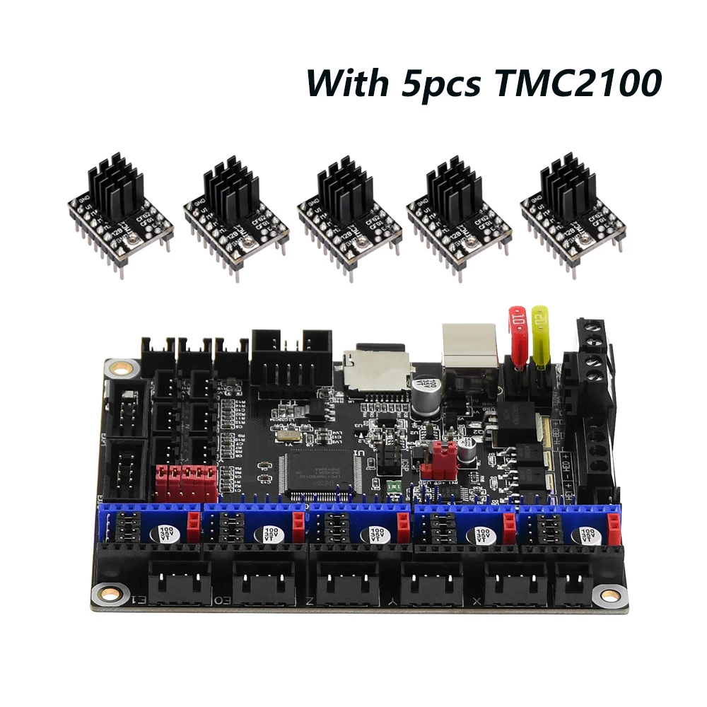 with 5pcs TMC2100 SKR V1.3 плата контроллера 32-битный процессор части 3d принтера материнская плата TMC2208 TMC2130 MKS GEN L Ramps 1,4 SKR PRO для Ender 3 CR10 - Цвет: with 5pcs TMC2100