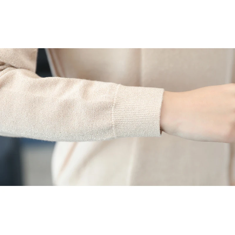 

2020 Spring New Casual Knitted Thin Tops Womens Solid color O-Neck Loose Sweater Femme fashion Long sleeve Short Pullovers