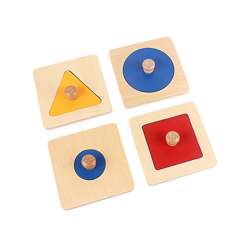 montessori materials colorful geometry grasping board wooden pegged grab shape sorting board toys for baby home educational toy free global shipping