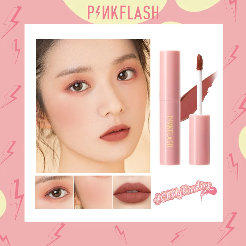 

PINKFLASH Lipstick OhMyKissAiry Kiss Air Matte Liquid Lipstick Lasting 8 Hour Waterproof Lip & Cheek Tint Cosmetic