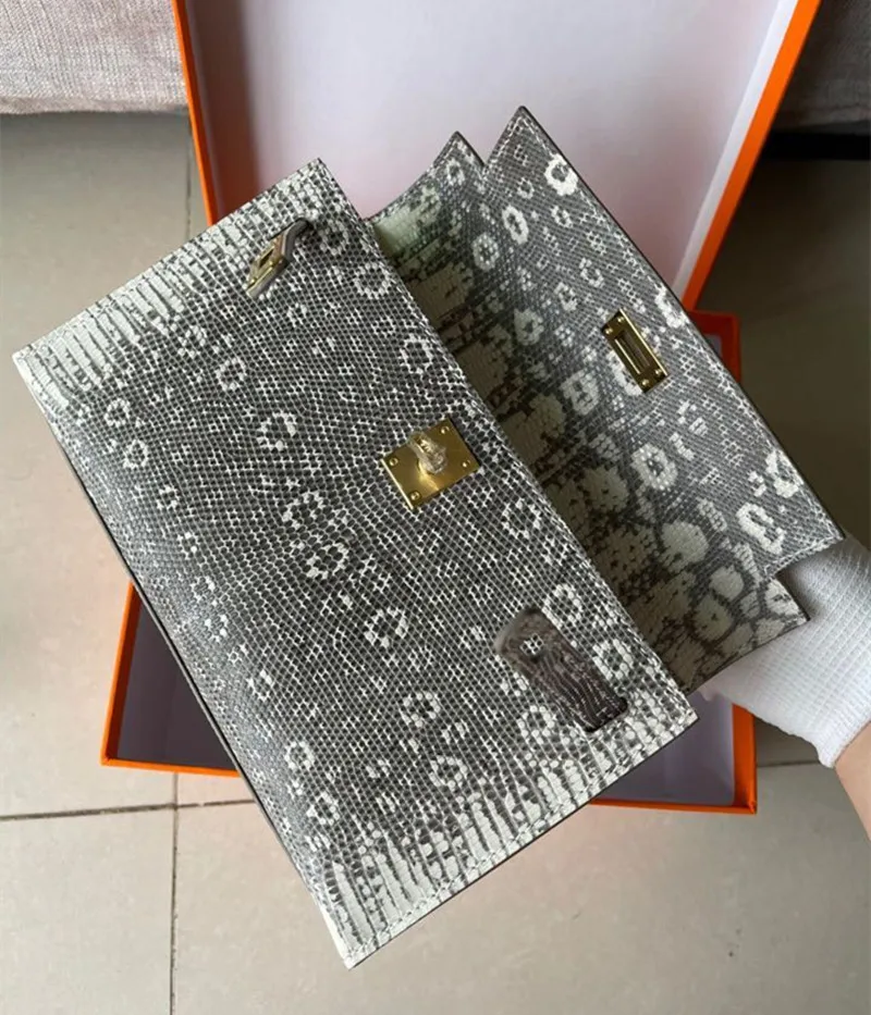 

Fully Handmade Real Lizard,Brand Purse,22cm,Luxury Pochette bag,Design Handbag,Fast delivery