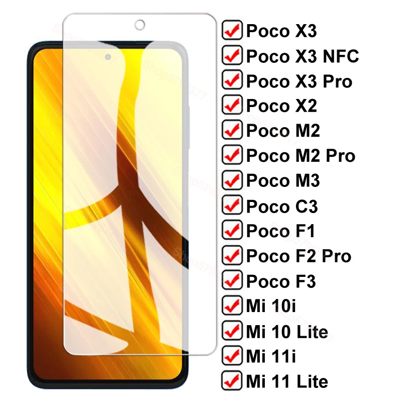 9D полное закаленное стекло для Xiaomi Poco M3 C3 F3 X3 NFC X2 M2 F2 Pro F1 защита экрана Mi 11 10 Lite 10T 10i