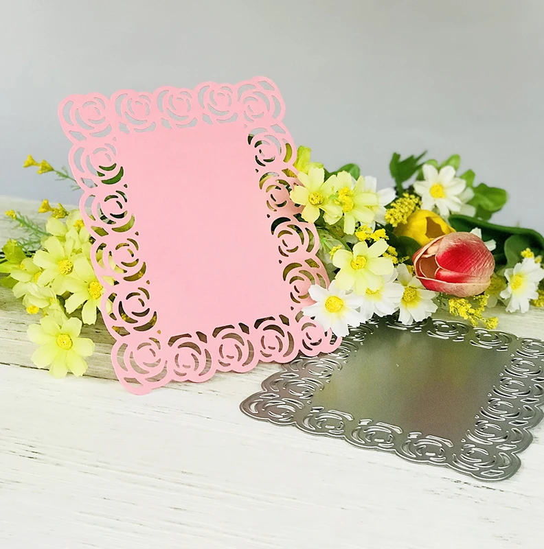 Цветы для приглашения штампы резки металла Скрапбукинг Новый 2019 рамка Ремесло DIY