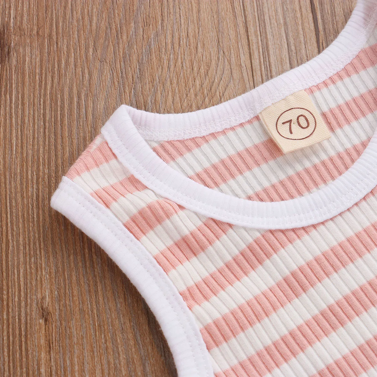 

0-24M Boys Girls Romper Cotton Clothes Bosysuit Summer Striped Sleeveless Knitted Jumpsuit Infant Baby Outfit 3 Colors