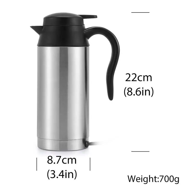 

Car Kettle Boiler 750ml Heating Travel Cup Stainless Steel Mug Car Coffee Cup Warmer Household Appliance Kitchen Accessories