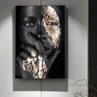 african black and gold woman oil painting art on canvas posters and prints scandinavian wall art picture for living room