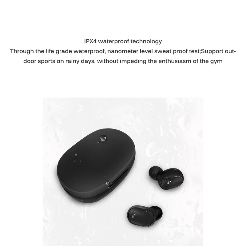 A6S Bluetooth гарнитуры для Xiaomi Redmi Airdots беспроводные наушники 5,0 TWS наушники с шумоподавлением Микрофон 280 мАч автоматическая зарядка