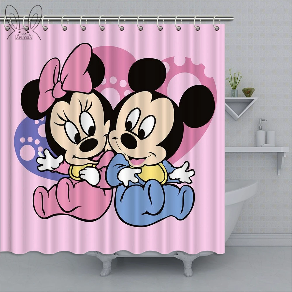 Рождественские украшения для дома Микки Маус мультфильм водонепроницаемый ткань ванная душевая занавеска моющаяся душевая занавеска 3D - Цвет: 3002