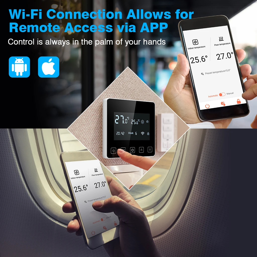Floureon умный WiFi ЖК сенсорный экран термостат программируемый на неделю контроллер