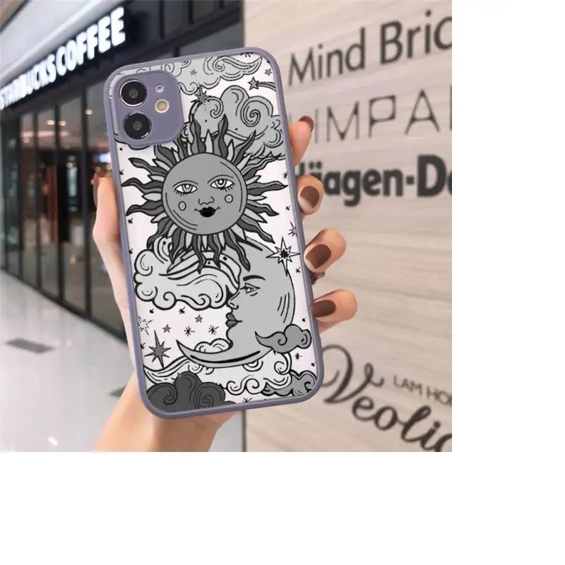 

Sun and moon stitching pattern Phone Cases matte transparent For iphone 7 8 11 12 plus mini x xs xr pro max cover