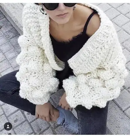 

Women Fashion Korean American Long Lantern Sleeve Knitting Cardigan sweater Women Knitted Casual Warm Cardigan Shawl Sweater
