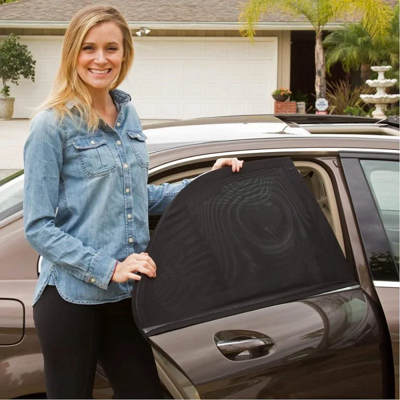 

4 Pack Summer UV Protection Car Front Rear Side Window Sun Shade Anti-mosquito Car Sunshade Net Mesh Curtain For Sedan SUV MPV