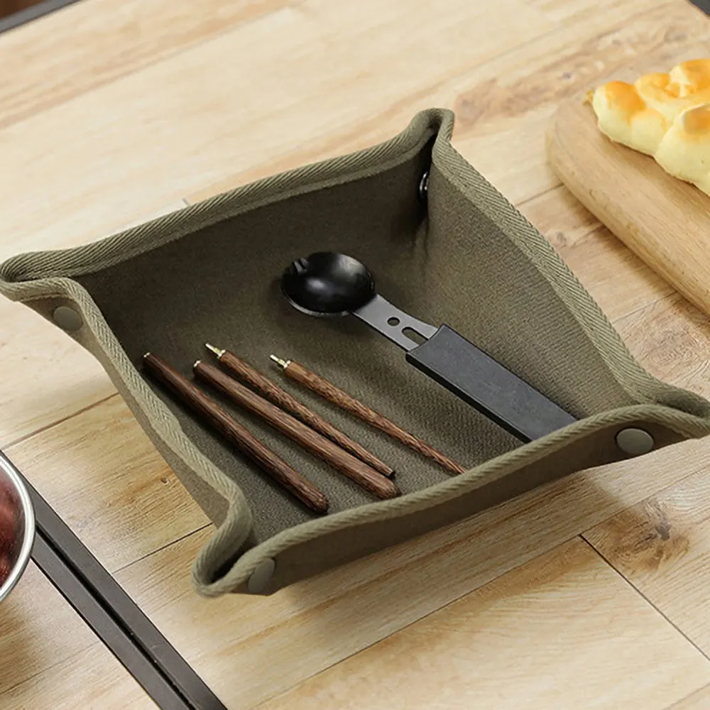

Camping Tools Tray Tableware EDC Folding Cloth Tray EDC Outdoor Multi-function Sundries Storage Box