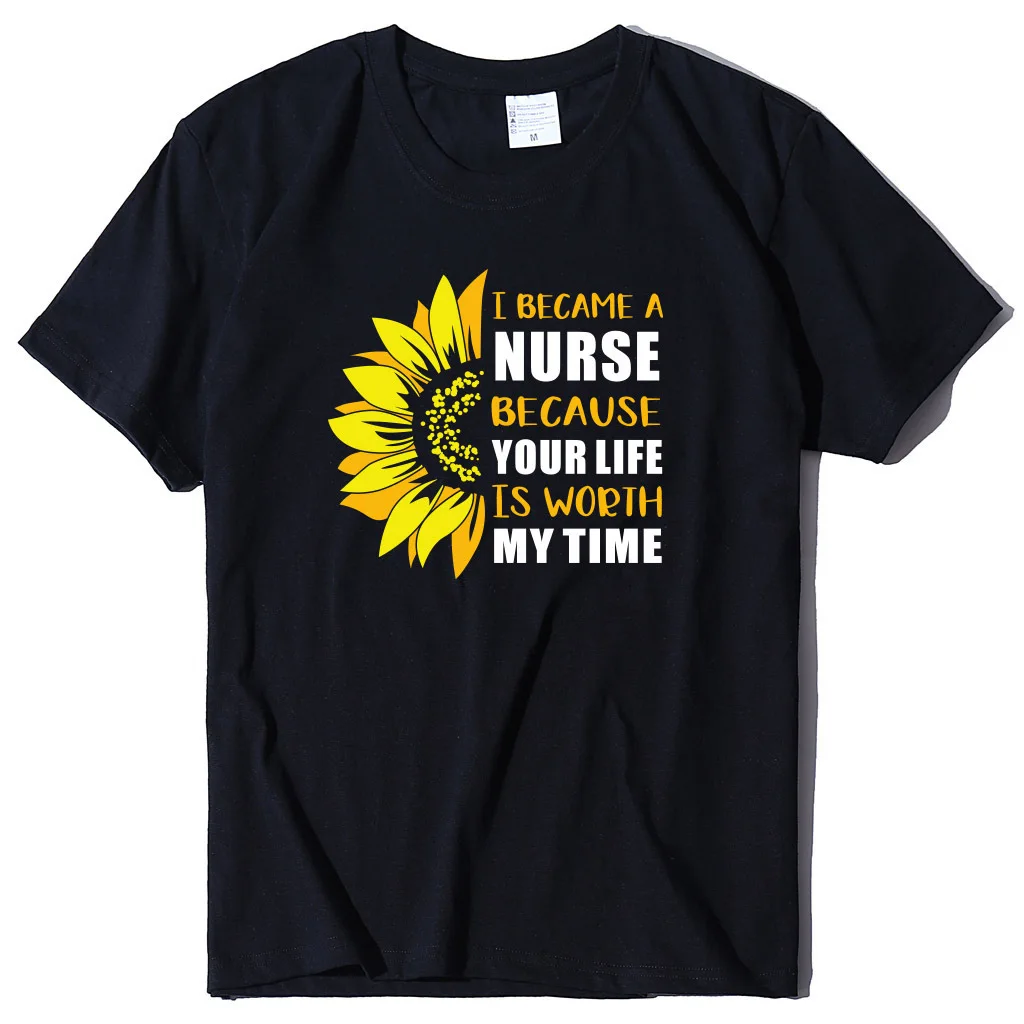 

I Became a nurse Letter Print Women T Shirt Short Sleeve O Neck Loose Women Tshirt Ladies Tee Shirt Tops Clothes Camisetas Mujer