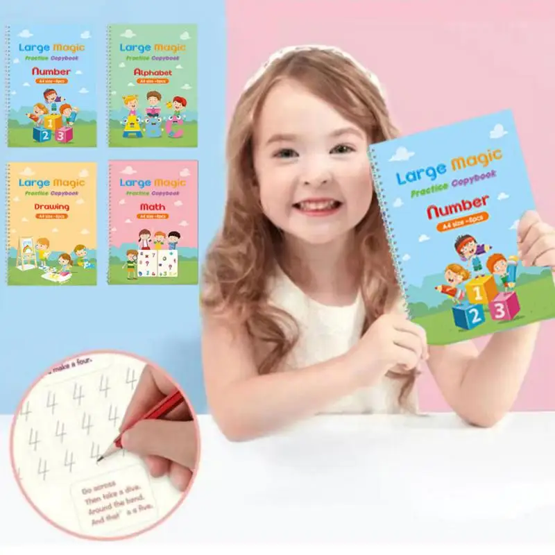 

4 в 1 Набор паз и выгодно отличается от обычных однотонных вещей каллиграфии Математика картина на английском языке для детей повторить паз ...