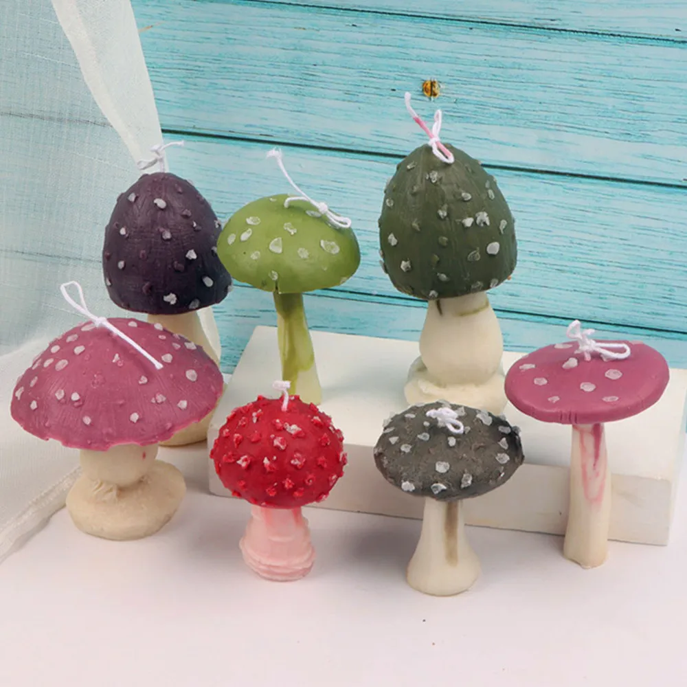 

9 Types Silicone Mushroom Candle Mold Soap Aromatherapy Plaster Mold Children's Painted Homemade DIY Painted Home Decoration