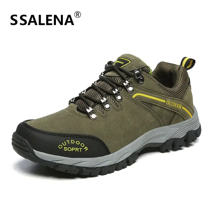 

Men Breathable Hiking Shoes Men Trail Leather Mountain Sneakers Male Non-slip Military Tactical Combat Army Shoes AA51841