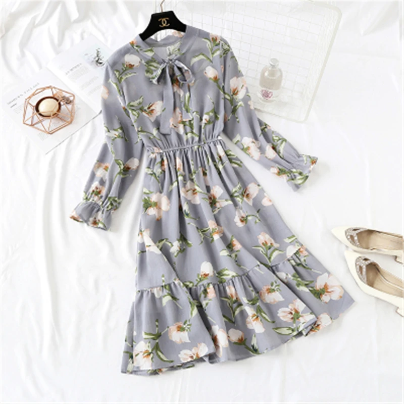 Женское шифоновое платье в горошек однотонное черное свободное большого размера