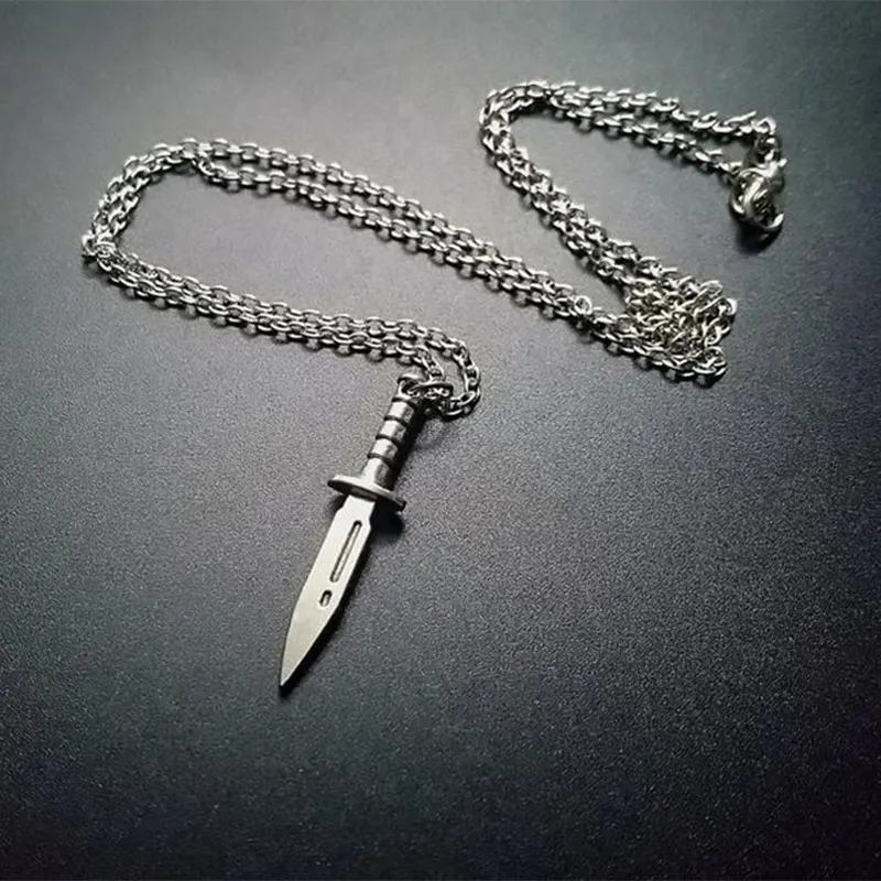 

New Gothic Knife Dagger Pendant Chokers Necklace Jewelry Gift For Men Women Gril Boy Punk Kpop Style Accessories Charm