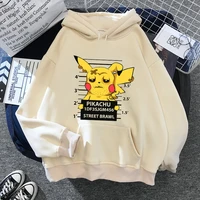pokemon women hoodies anime kawaii bad pikachu cartoon casual clothes warm femme teens spring autumn pullovers hooded sweatshirt