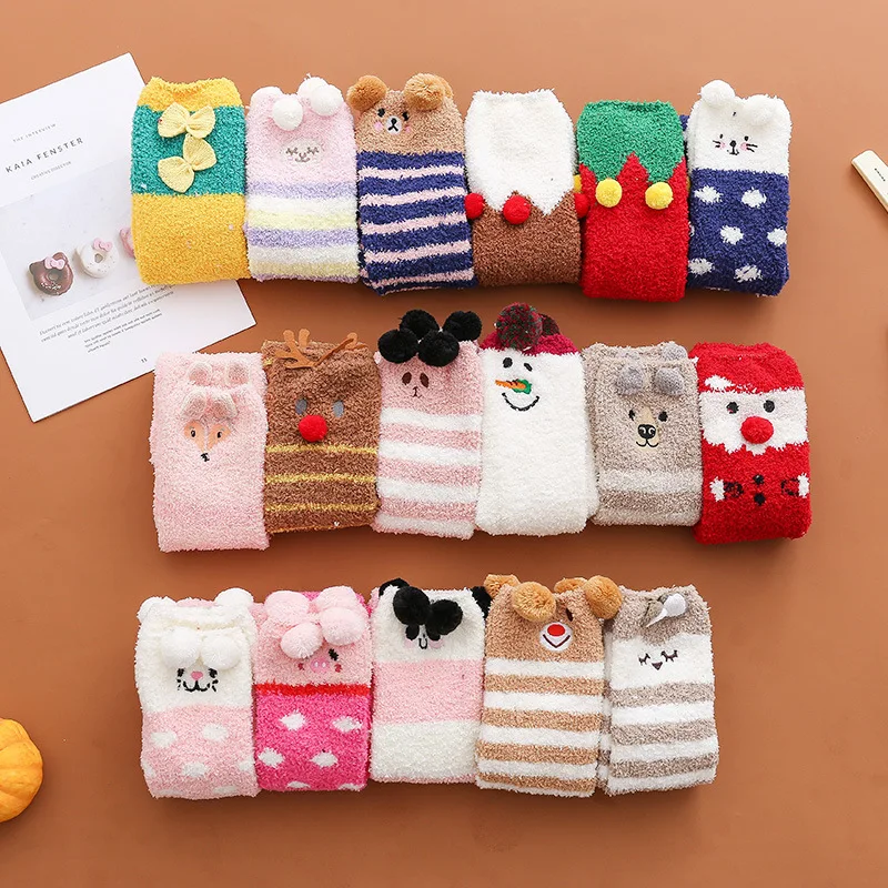 Зимние длинные гольфы с вышивкой из мультфильма забавные Женские носочки до