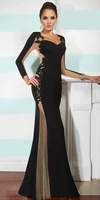 long one shoulder lace celebrity dresses with sleeves pleated mermaid satin robe de soiree floor length formal dresses for women