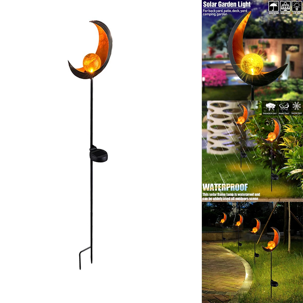 

New LED Solar Light Garden Lights Solid Flame Iron Outdoor Lamp Control Induction Landscape Lamps Pathway Lawn Warm