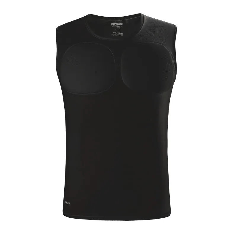 black vest Грудная мышечная жилетка, нижнее белье для живота, пивная майка для живота, Мужская мягкая майка для коррекции фигуры, Мужская футболка для бодибилдинга - Цвет: black vest