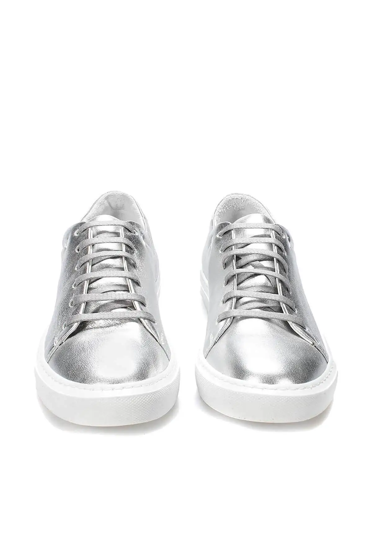 Женские Серебристые кроссовки из натуральной кожи с жемчугом 120130009771|Женские и