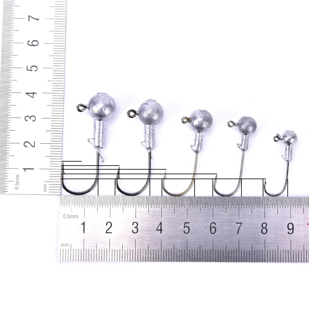 

New 20pcs/lot lead jig head hook lure bait carp fishing worm 2g 3.5g 5g 7g 10g