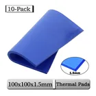 10 шт.лот Gdstime 100 мм x 100 мм x 1,5 мм синего цвета, легкая Толщина Процессор охлаждающая пластина 100x1,5 мм 15 мм охлаждения Проводящий силиконовый Термальность Pad