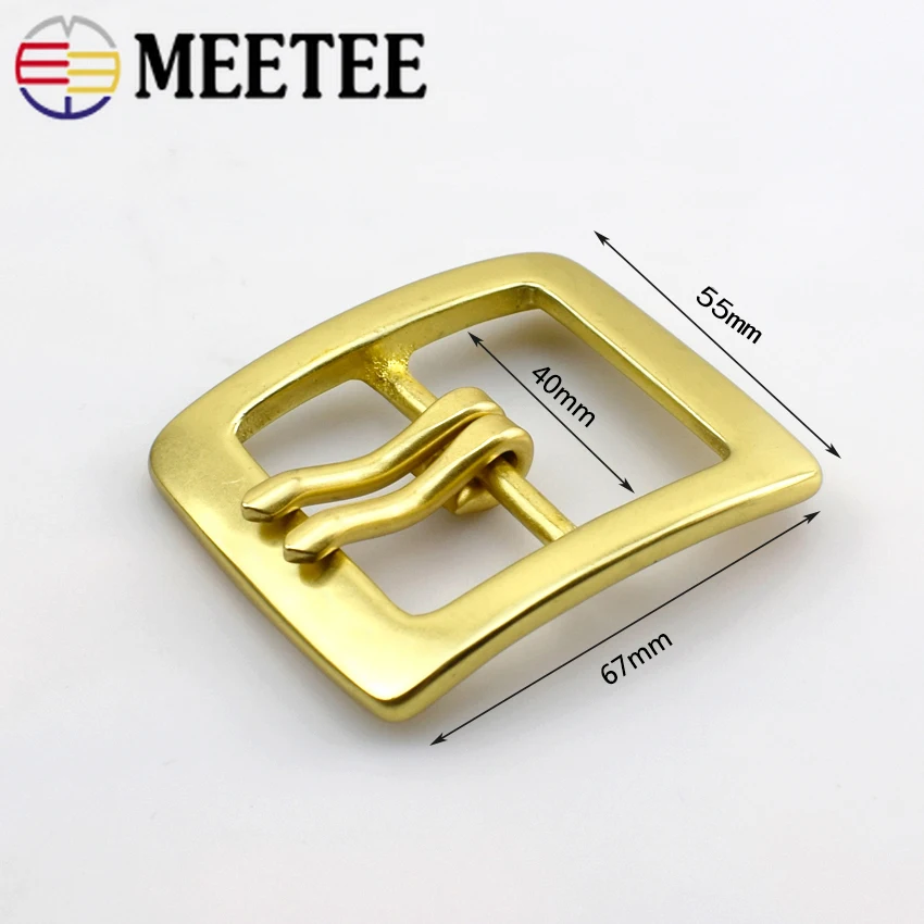 Meetee, 40 мм, Ретро стиль, чистая медь, латунь, пряжка для ремня для мужчин и женщин, двойной штыревой ремень, пряжки, сделай сам, швейный ремень, джинсы, отрегулируйте, кожевенное ремесло