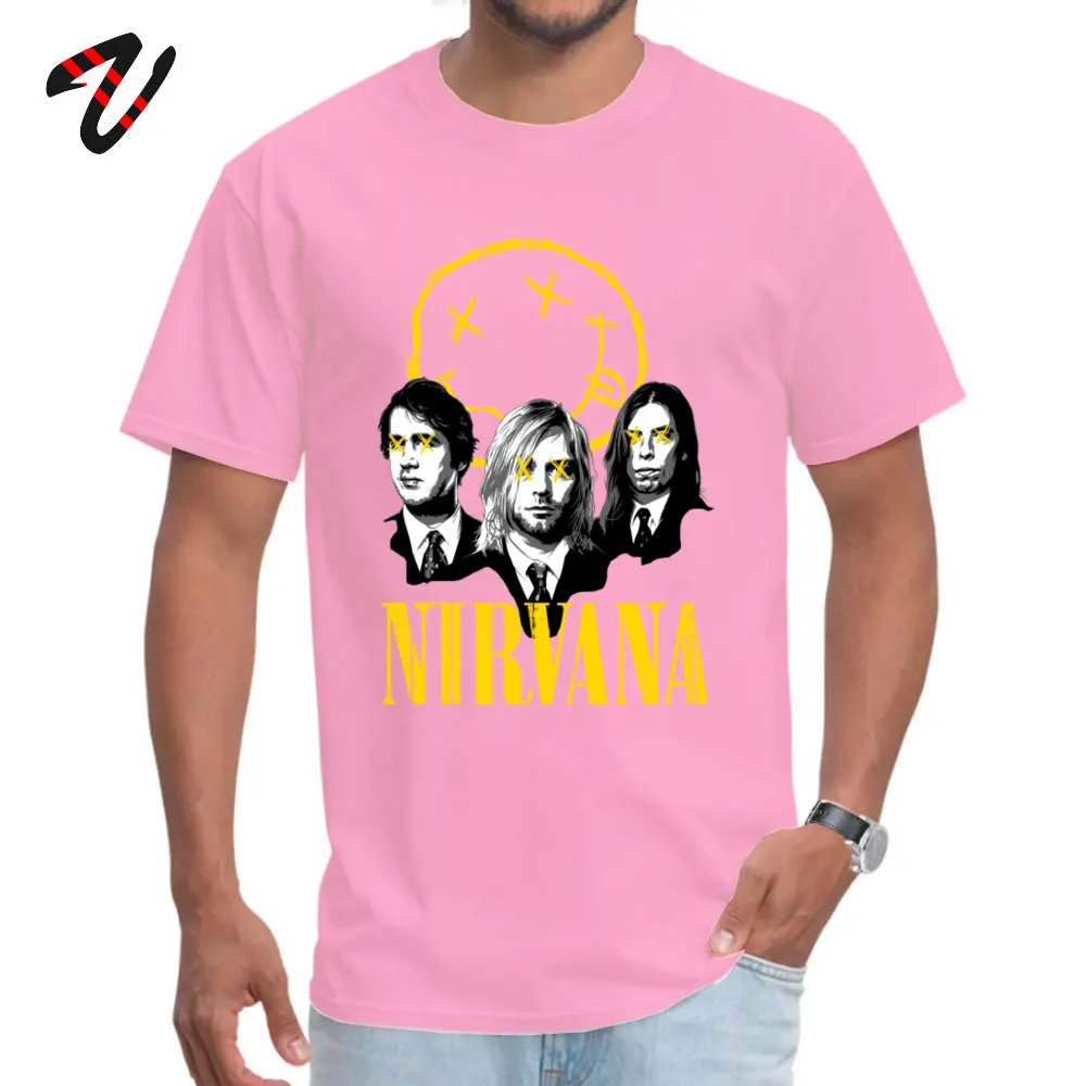 Скидка Nevermind Nirvana повседневные футболки с короткими рукавами Осень Зима хлопковая футболка для Мужская футболка подарок на день рождения - Цвет: Pink