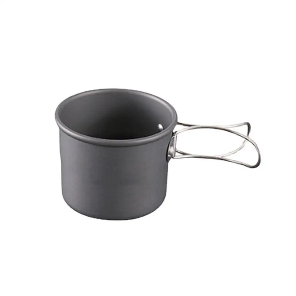 

150ml Stainless Steel Aluminum Cup Portable Outdoor Travel Camping Cup Water Coffee Handcup with Foldable Handle