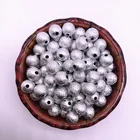 Круглые бусины из матового акрила Stardust серебристого цвета, 4681012 мм, свободные бусины-разделители для самостоятельного изготовления ювелирных изделий, аксессуаров для браслетов