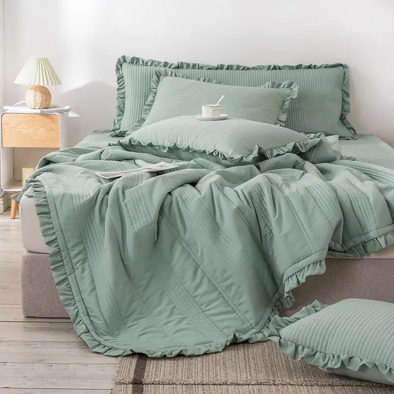 

Bonenjoy 1Pc Bedspreads Queen Size Quilted Bed Cover for Mattress Green Comforter King Size Coverlet Bedspread(no pillowcase)