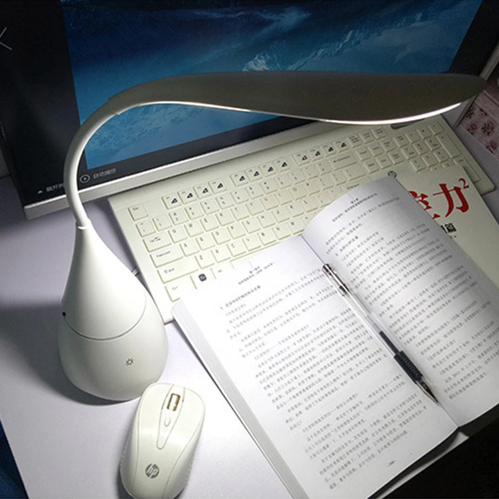 Стерео Беспроводная настольная лампа USB Перезаряжаемый Bluetooth динамик светильник
