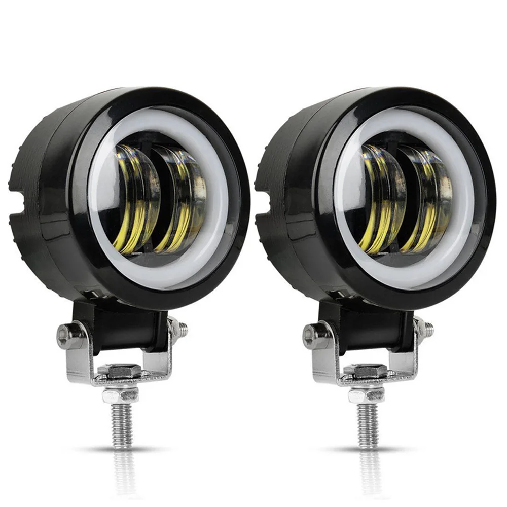 

2PCS 12V-80V Waterproof Round Angel Eyes LED Light Portable Spotlights Motorcycle Offroad Truck Driving Car Boat Work Light