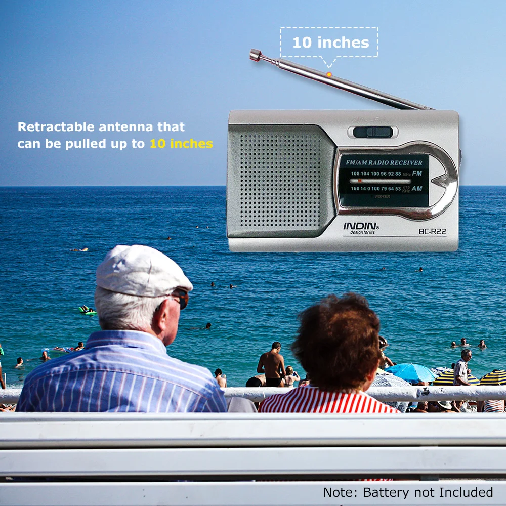 INDIN BC-R22 AM / FM двухдиапазонный мини-радиоприемник портативный музыкальный плеер