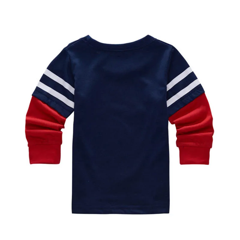 Весенние футболки с длинными рукавами Детские рубашки принтом Бэтмен и Супермен