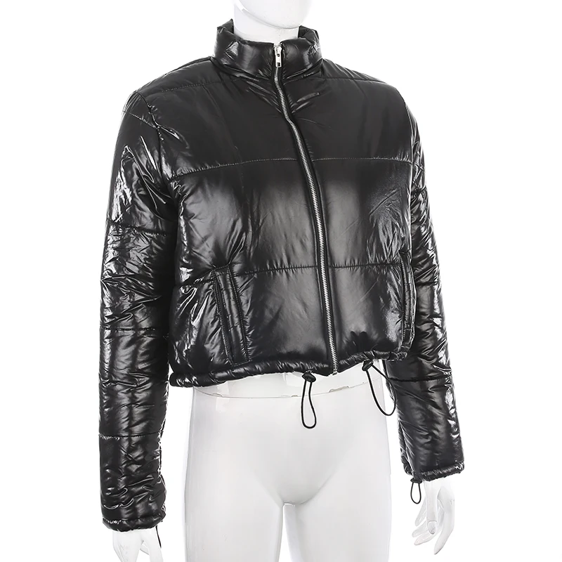 Darlingaga, модная зимняя куртка, для женщин, Turtlenenck, на завязках, парка, пальто, Женский пуховик, укороченные, теплые пальто, верхняя одежда, пальто