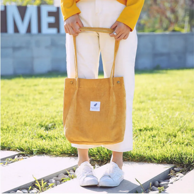 

Bags for Women 2020 Corduroy Shoulder Bag Reusable Shopping Bags Casual Tote Female Handbag for A Certain Number of Dropshipping