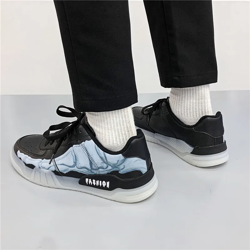 Граффити устойчивые туфли на шнурках Уличные прогулочные легкий Мужская обувь