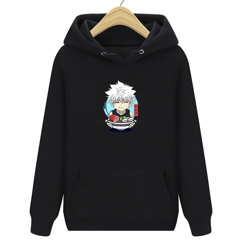 

Kawaii Hunter X Hunter Hoodies Women Short Sleeve Sweatshirt Anime Manga Black Hoodies Tops Clothes Unisex