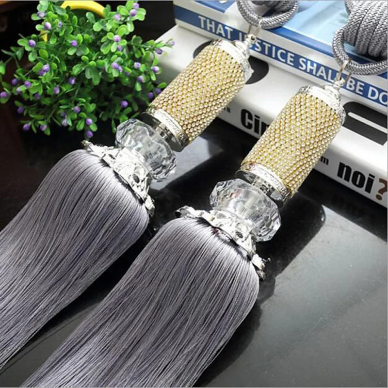 Завязки на шнурке с кристаллами для окон завязки бахромой украшение комнаты