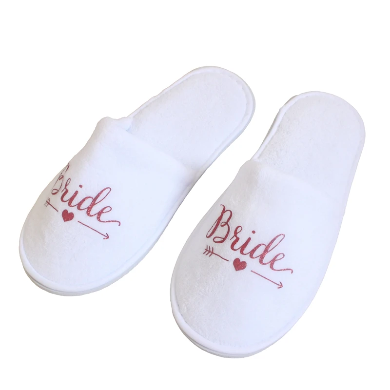 Новинка Женские свадебные тапочки Гостиничная обувь Свадебные Шлепанцы для